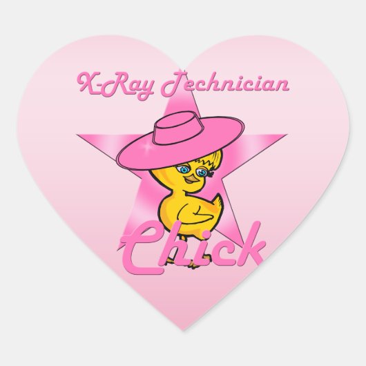 X-Ray Techniker Chick #8 Herz-Aufkleber (Vorderseite)