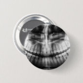 X-Ray Teeth Mouth Smile Schwarz-Weiß Button (Vorne & Hinten)