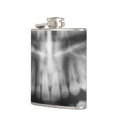 X-Ray Teeth Mouth Smile Schwarz-Weiß Flachmann (Links)