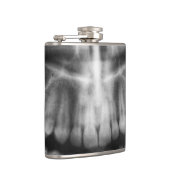 X-Ray Teeth Mouth Smile Schwarz-Weiß Flachmann (Rechts)