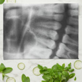 X-Ray Teeth Mouth Smile Schwarz-Weiß Geschirrtuch (Gefaltet)