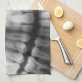 X-Ray Teeth Mouth Smile Schwarz-Weiß Geschirrtuch (Viertel Falte)