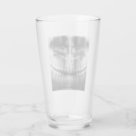 X-Ray Teeth Mouth Smile Schwarz-Weiß Glas (Rückseite)