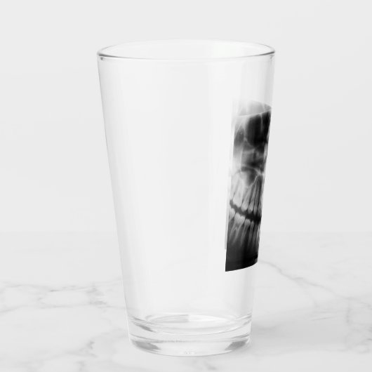 X-Ray Teeth Mouth Smile Schwarz-Weiß Glas (Rechts)