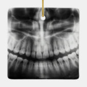X-Ray Teeth Mouth Smile Schwarz-Weiß Keramikornament (Rückseite)