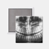 X-Ray Teeth Mouth Smile Schwarz-Weiß Magnet (Vorderseite/Rückseite)