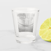 X-Ray Teeth Mouth Smile Schwarz-Weiß Schnapsglas (Rückseite)