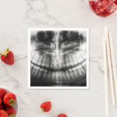 X-Ray Teeth Mouth Smile Schwarz-Weiß Serviette (Beispiel)