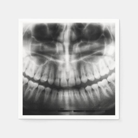 X-Ray Teeth Mouth Smile Schwarz-Weiß Serviette (Vorderseite)