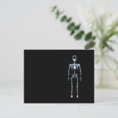 X-Ray Vision Blue Single Skeleton Postkarte (Stehend Vorderseite)