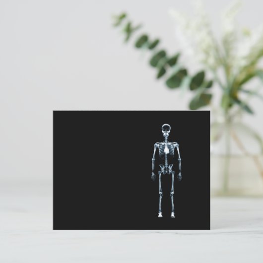 X-Ray Vision Blue Single Skeleton Postkarte (Stehend Vorderseite)
