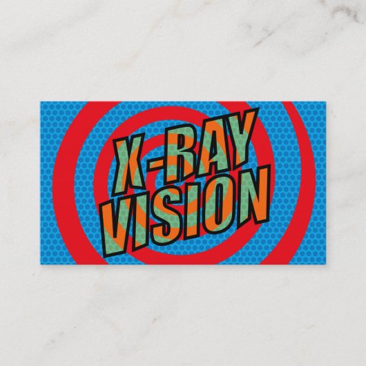 X-RAY VISION Fun Retro Comic Buch Visitenkarte (Vorderseite)