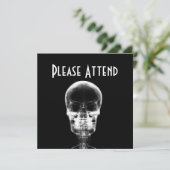 X-RAY VISION SKELETON SKULL - B&W EINLADUNG (Stehend Vorderseite)