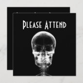 X-RAY VISION SKELETON SKULL - B&W EINLADUNG (Vorne/Hinten)