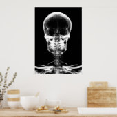 X-RAY VISION SKELETON SKULL - B&W POSTER (Küche)