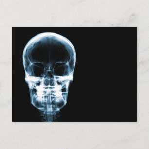 X-RAY VISION SKELETON SKULL - BLAU POSTKARTE