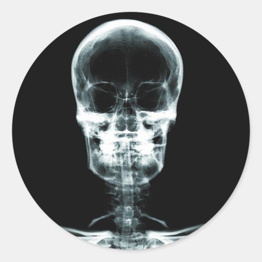 X-RAY VISION SKELETON SKULL - ORIGINAL RUNDER AUFKLEBER (Vorderseite)