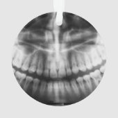 X-Ray Zähne Mouth Smile Schwarz und Weiß Ornament (Rückseite)
