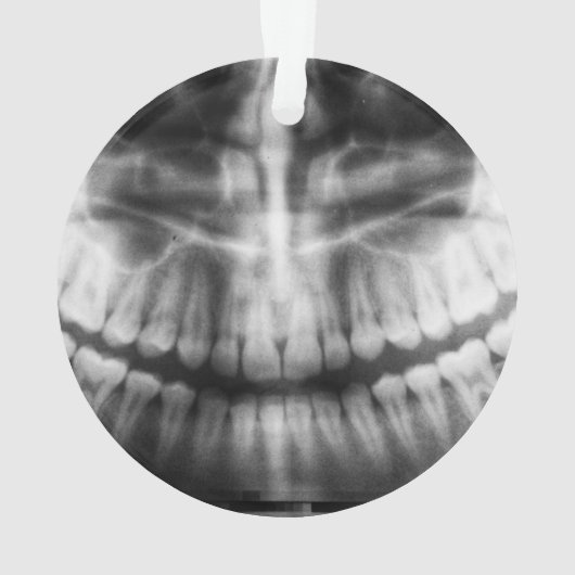 X-Ray Zähne Mouth Smile Schwarz und Weiß Ornament (Rückseite)
