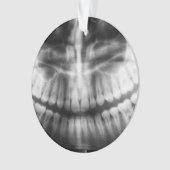 X-Ray Zähne Mouth Smile Schwarz und Weiß Ornament (Vorderseite)