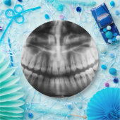 X-Ray Zähne Mouth Smile Schwarz und Weiß Pappteller (Party)