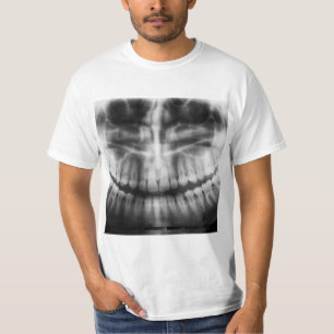 X-Ray Zähne Mouth Smile Schwarz und Weiß T-Shirt