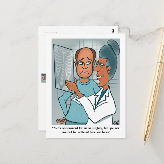 X-Rays Postkarte (Vorderseite/Rückseite Beispiel)