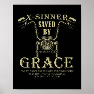 X-Sinner Gerettet von Grace Christlich Faith Motor Poster