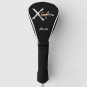 X Tab | Cooler Schwarz-Weiß-Individuelle Name Golf Headcover (Vorderseite)