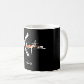 X Tab | Cooler Schwarz-Weiß-Individuelle Name Kaffeetasse (VorderseiteRechts)
