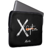 X Tab | Cooler Schwarz-Weiß-Individuelle Name Laptopschutzhülle (Vorne Rechts)