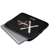 X Tab | Cooler Schwarz-Weiß-Individuelle Name Laptopschutzhülle (Vorne Knopf)