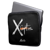 X Tab | Cooler Schwarz-Weiß-Individuelle Name Laptopschutzhülle (Vorderseite Links)