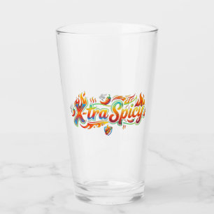 X-tra scharfes lustiges Hot-Pepper-Grafik-T-Shirt Glas