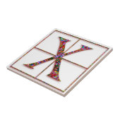X Trajanus Red Custom Monogram Tile Fliese (Seite)