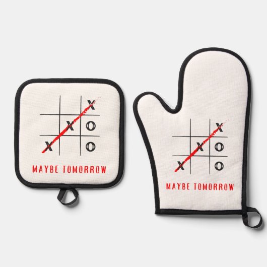 x und o, vielleicht morgen ofenhandschuh & Topflappen-Set (Vorderseite)