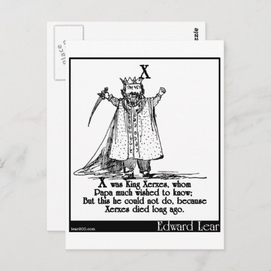 X war König Xerxes, der Postkarte (Vorne/Hinten)