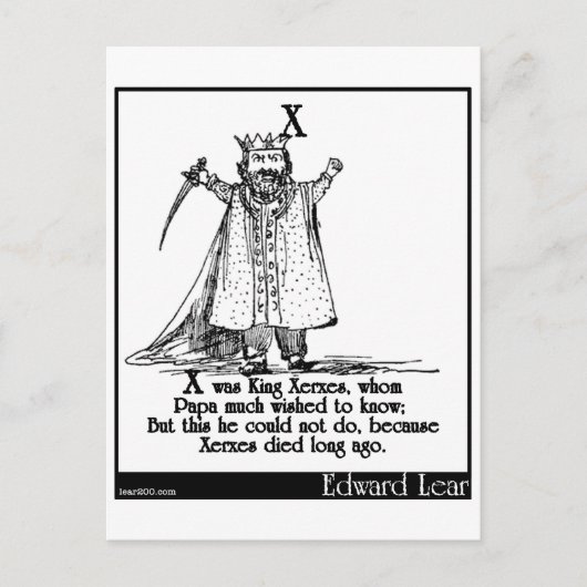 X war König Xerxes, der Postkarte (Vorderseite)
