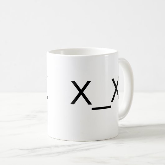 x_x tote Emoticon-Tasse Kaffeetasse (VorderseiteRechts)