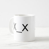 x_x tote Emoticon-Tasse Kaffeetasse (Vorderseite Links)