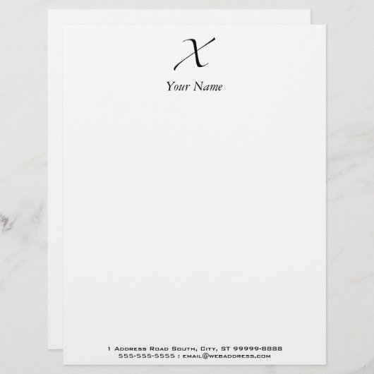 X - Zapfino Briefbogen (Vorne/Hinten)