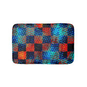 Xadrez azul, laranja, Fake sujo ou manchado. Badematte (Vorderseite)