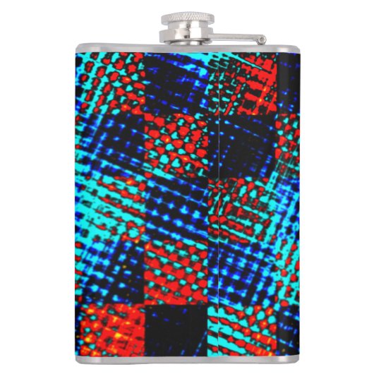 Xadrez azul, laranja, Fake sujo ou manchado. Flachmann (Rückseite)