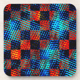 Xadrez azul, laranja, Fake sujo ou manchado. Getränkeuntersetzer