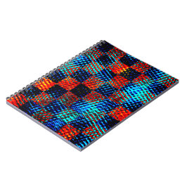 Xadrez azul, laranja, Fake sujo ou manchado. Notizblock