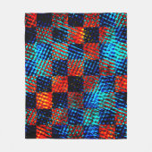 Xadrez azul, laranja quase vermelho, Fake sujo Fleecedecke (Vorderseite)
