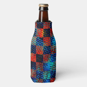 Xadrez laranja, azul, Fake sujo ou manchado. Flaschenkühler