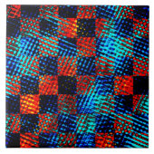 Xadrez laranja, azul, Fake sujo ou manchado. Fliese (Vorderseite)