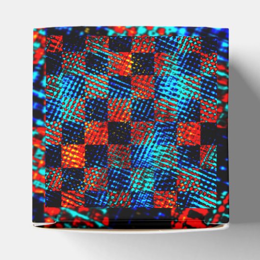 Xadrez laranja, azul, Fake sujo ou manchado. Geschenkschachtel (Oben)