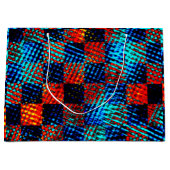 Xadrez laranja, azul, Fake sujo ou manchado. Große Geschenktüte (Vorderseite)